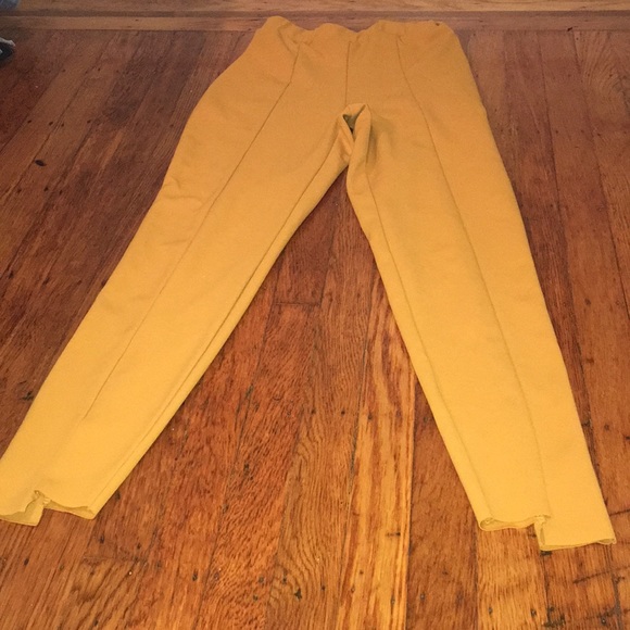 Missguided Pants - Mustard step hem trousers